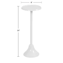 Kirklands Home Accent & End Tables|Round Metal Layla Accent Table White