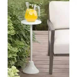 Kirklands Home Accent & End Tables|Round Metal Layla Accent Table White