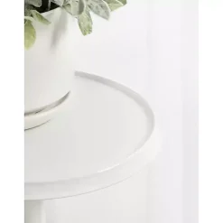 Kirklands Home Accent & End Tables|Round Metal Layla Accent Table White