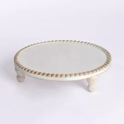 Round Wood Beaded Riser, 13 in. Decorative Accents