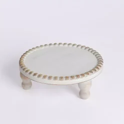 Sale Round Wood Beaded Riser, 9 in. Decorative Accents