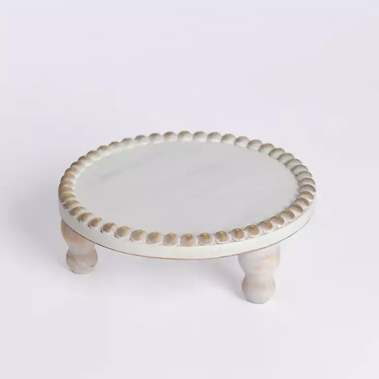 Sale Round Wood Beaded Riser, 9 in. Decorative Accents