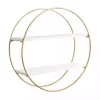 Kirklands Home Shelves|Round White Wood Sequoia Wall Shelf