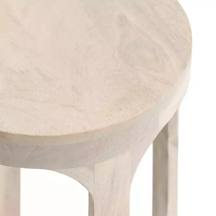 Kirklands Home Accent & End Tables|Round washed Wood Dani Accent Table White