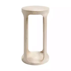 Kirklands Home Accent & End Tables|Round washed Wood Dani Accent Table White