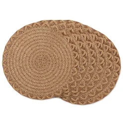 Kirklands Home Table Linens|Round Woven Lattice Placemats, Set of 6 Brown