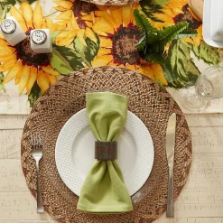 Kirklands Home Table Linens|Round Woven Lattice Placemats, Set of 6 Brown