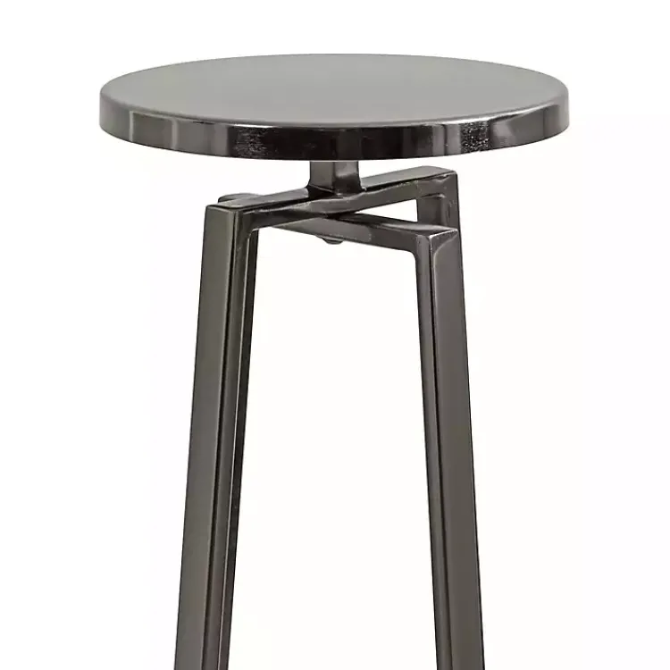 Kirklands Home Accent & End Tables|Round Zia Pewter Metal Accent Table Gray