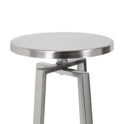 Kirklands Home Accent & End Tables|Round Zia Metal Accent Table Silver