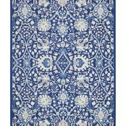 Kirklands Home Area Rugs|Royal Blue Floral Motif Area Rug, 7x10