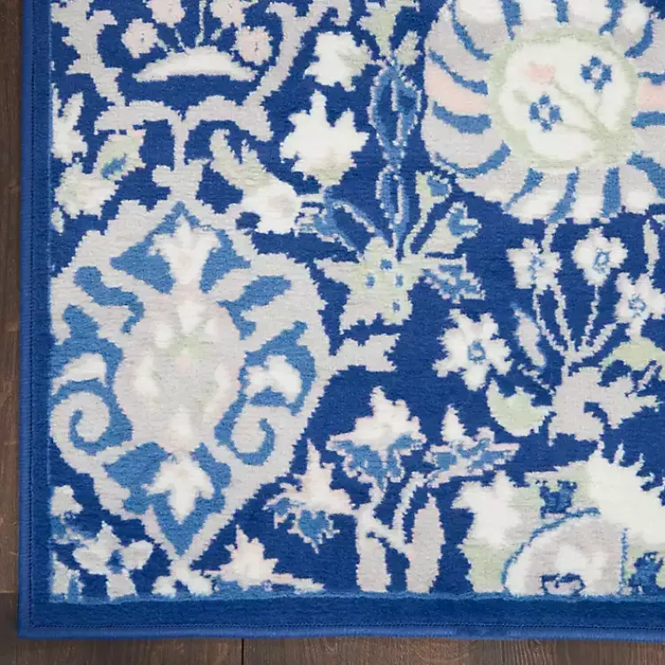 Kirklands Home Area Rugs|Royal Blue Floral Motif Area Rug, 7x10