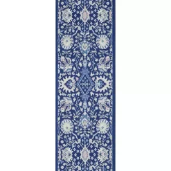 Kirklands Home Area Rugs|Royal Floral Motif Runner Blue