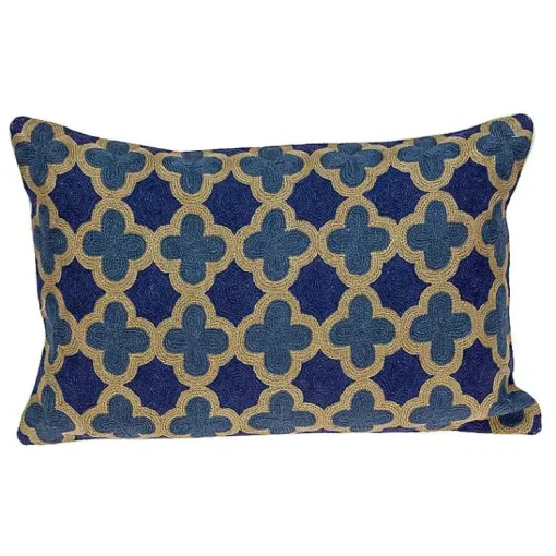 Outlet Royal Blue Quatrefoil Lumbar Throw Pillow Pillows