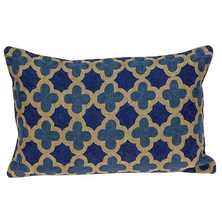 Outlet Royal Blue Quatrefoil Lumbar Throw Pillow Pillows