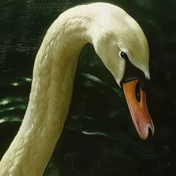 Kirklands Home Canvas Art|Royal Swan Framed Canvas Art Print