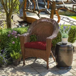 Kirklands Home Outdoor Cushions & Pillows|Ruby Leala 2-pc. Outdoor Wicker Chair Cushion Set Red