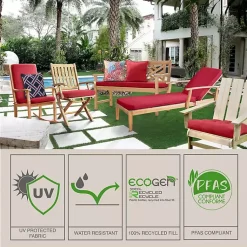 Kirklands Home Outdoor Cushions & Pillows|Ruby Outdoor Lumbar Pillow Red