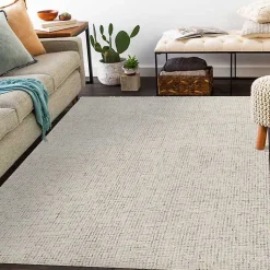 Kirklands Home Area Rugs|Rust & Beige Geometric Wool Area Rug Tan