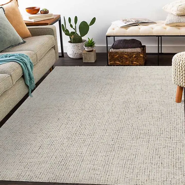 Kirklands Home Area Rugs|Rust & Beige Geometric Wool Area Rug Tan