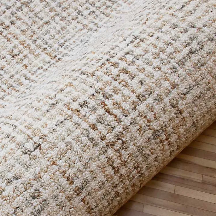 Kirklands Home Area Rugs|Rust & Beige Geometric Wool Area Rug Tan
