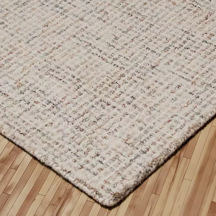 Kirklands Home Area Rugs|Rust & Beige Geometric Wool Area Rug Tan