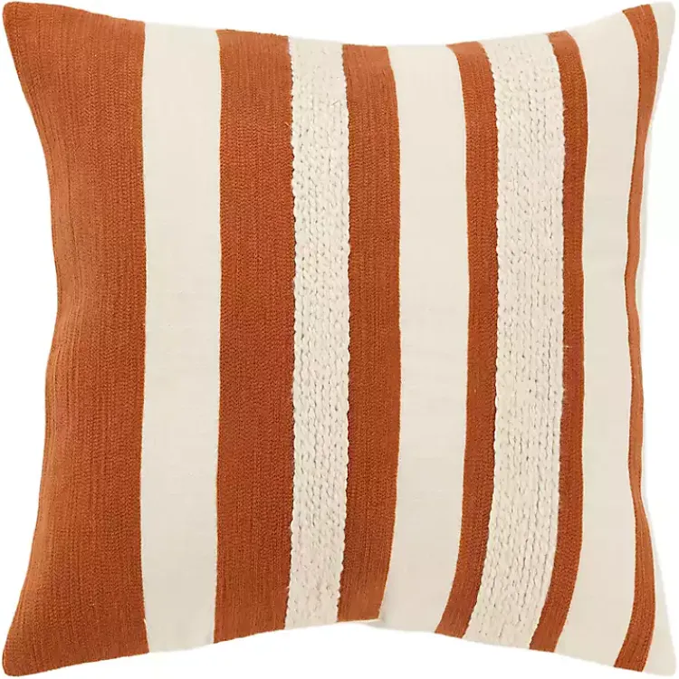 Best Rust and Ivory Ozzy Striped Pillow Pillows