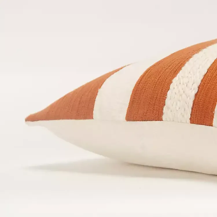 Best Rust and Ivory Ozzy Striped Pillow Pillows