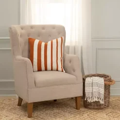 Best Rust and Ivory Ozzy Striped Pillow Pillows