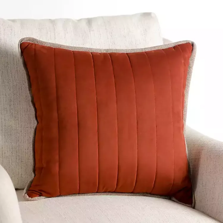 Outlet Rust Faux Suede Pillow Pillows