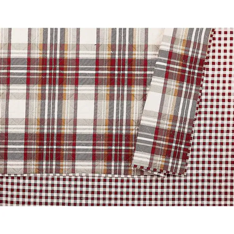 Kirklands Home Quilts|Rust Plaid Camden Full/Queen 3-pc. Quilt Set