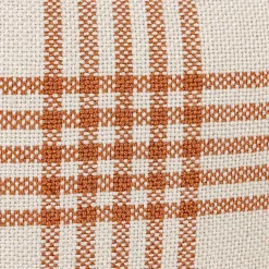 Kirklands Home Outdoor Cushions & Pillows|Rust Plaid Tassel Indoor/Outdoor Pillow