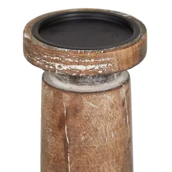 Hot Rust Rustic Mango Wood 3-pc. Candle Holder Set Candle Holders