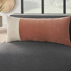 Best Rust Velvet Colorblock Lumbar Pillow Pillows