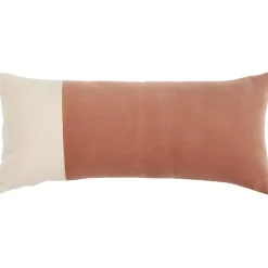Best Rust Velvet Colorblock Lumbar Pillow Pillows