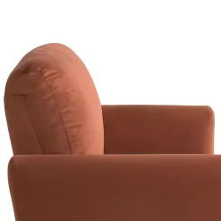 Kirklands Home Accent Chairs|Rust Velvet Upholstered Knox Accent Chair Orange