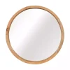 Kirklands Home Decorative Mirrors|Rustic Brown Acacia Round Wall Mirror