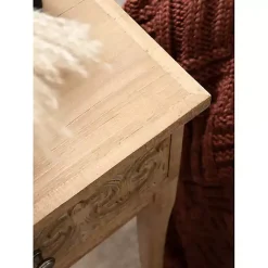 Kirklands Home Accent & End Tables|Rustic Ornate Carved Wood Accent Table Brown