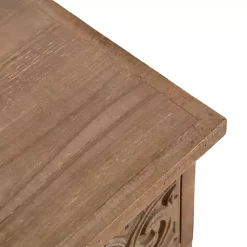 Kirklands Home Accent & End Tables|Rustic Ornate Carved Wood Accent Table Brown