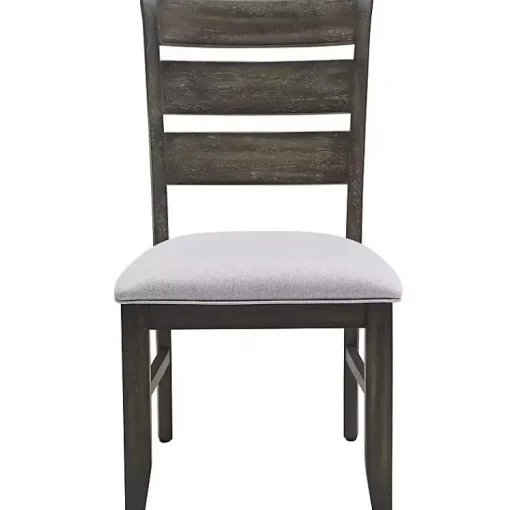 Kirklands Home Dining Chairs|Rustic Brown Slat Back Dining Chairs, Set of 2 Gray