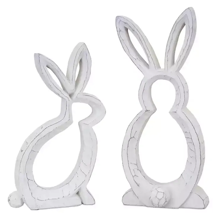Discount Rustic Bunny Outline Statues, Set of 2 Easter Decorations