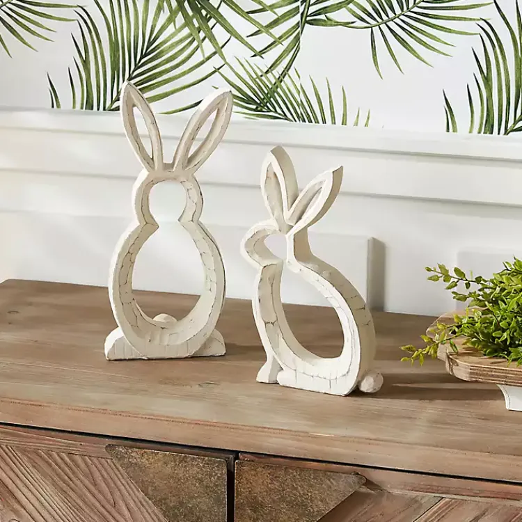 Discount Rustic Bunny Outline Statues, Set of 2 Easter Decorations