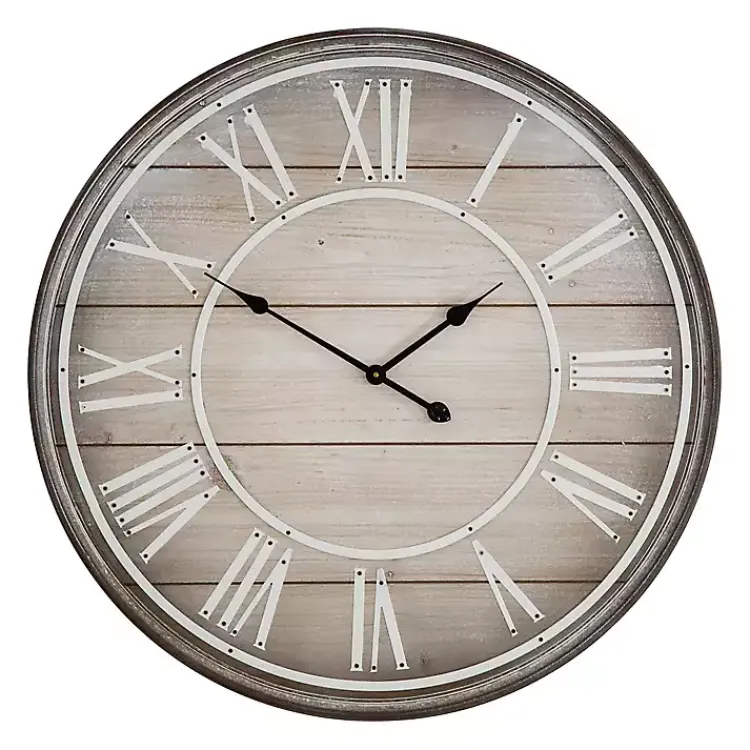 Kirklands Home Clocks|Rustic Charm Wood Wall Clock