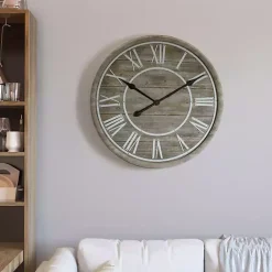 Kirklands Home Clocks|Rustic Charm Wood Wall Clock