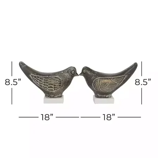 Sale Rustic Etched Birds 2-pc. Figurine Set Statues & Figurines
