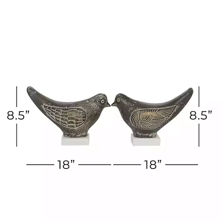 Sale Rustic Etched Birds 2-pc. Figurine Set Statues & Figurines