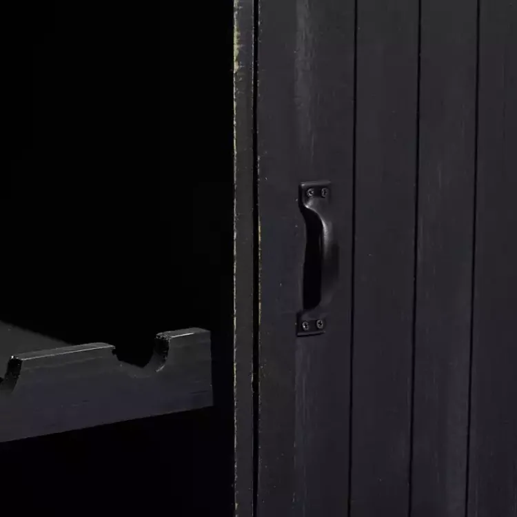 Kirklands Home Cabinets & Sideboards|Rustic Galvanized Top Wine Cabinet Black