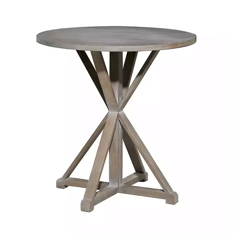 Kirklands Home Accent & End Tables|Rustic Graywash Hourglass Side Table Brown