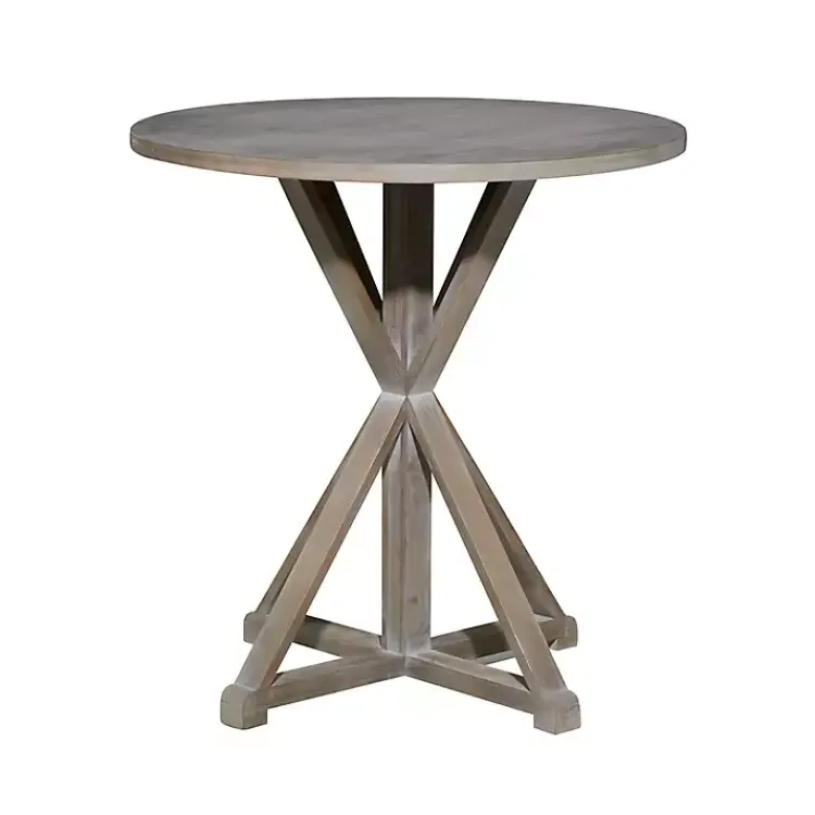 Kirklands Home Accent & End Tables|Rustic Graywash Hourglass Side Table Brown