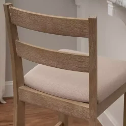 Kirklands Home Bar Stools & Counter Height Stools|Rustic Graywash Wood Upholstered Bar Stool Brown