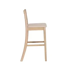 Kirklands Home Bar Stools & Counter Height Stools|Rustic Graywash Wood Upholstered Bar Stool Brown